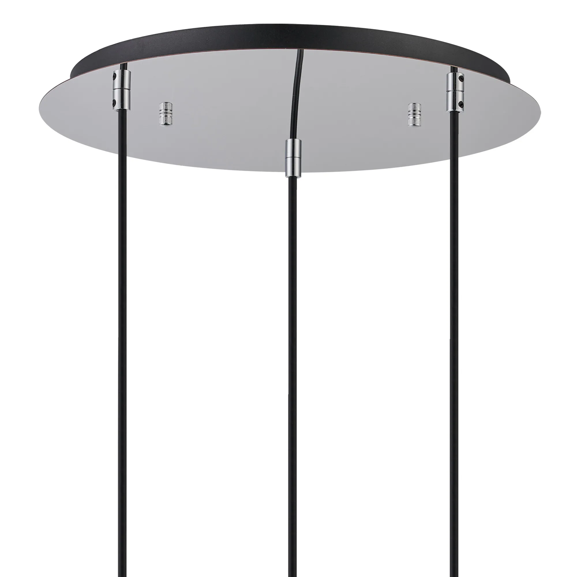 Lori 40cm Round Pendant, 3 Light Adjustable E27, Polished Chrome/Clear/Smoke Open Mouth Round Globe Shades DK1274  Deco Lori Polished Chrome